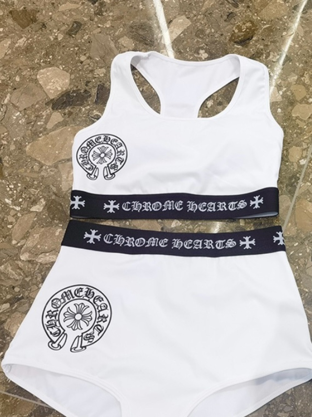 Chrome Hearts Black & White Logo Top & Elastic Waist Briefs